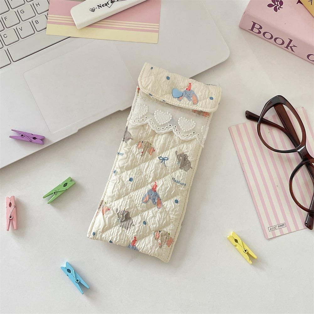 Sweet Cotton Glasses Storage Bag Lace Heart Lovely Eyeglasses Case Lightweight Lipstick Bag  Girls