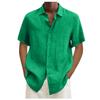 Designer Spring Summer Men's Casual Cotton Linen Solid Color Short Sleeve Shirts Loose Shirts