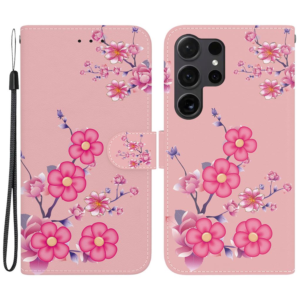 For Samsung Galaxy S26 Ultra Wallet Phone Case Anti-Drop Pattern Printing Leather Flip Cover with Strap