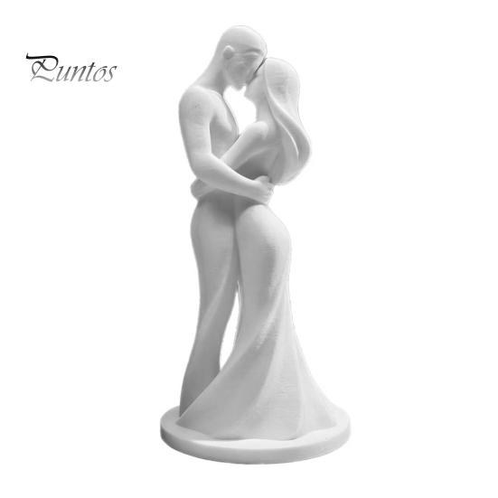 Минималистичная статуэтка пары, 3D-печать, Черно-белая статуэтка обнимающихся, Современная скульптура с абстрактным объятием, Форма фигурки для протирания пыли, Романтический декор для стола