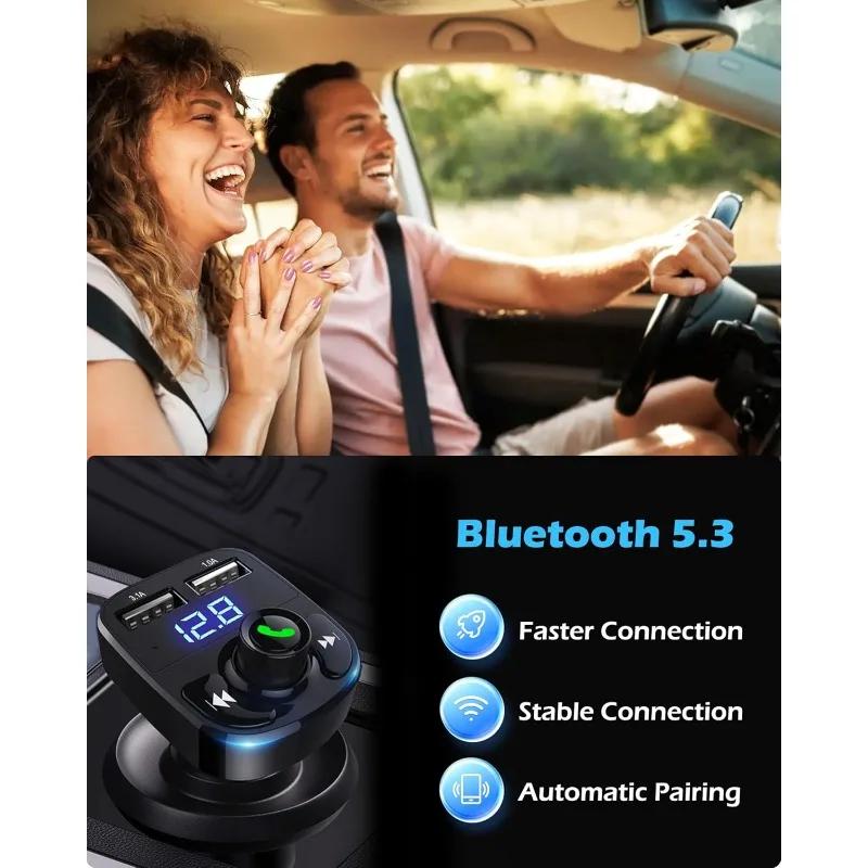 Автомобильное зарядное устройство Беспроводной Bluetooth FM-передатчик Громкая связь Радиоприемник Музыкальный MP3-стереоадаптер Зарядное устройство с двумя портами USB