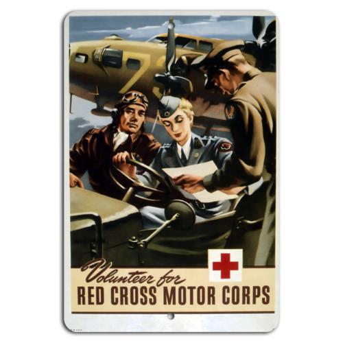 Join the Red Cross Motor Corps Volunteer TodayAluminumtin sign