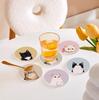 1pc Cat Cup Mat Tableware Decor Drink Mats Table Decor Tea Cup Pad Anti Scalding Quick Drying Hard Pad Heat-insulating 10cm