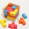 Funny Strategy Game 3D Luban Cube Puzzle Interlocking Educational Wooden Toy Brain Teaser Gift for Kids and Adults IQ Mind Game
