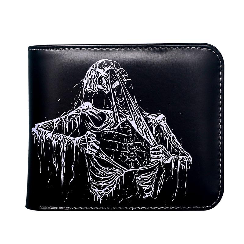 Retro Skull Print Men's Coin Purse - Compact, Colorful, and Fashionable Wallet