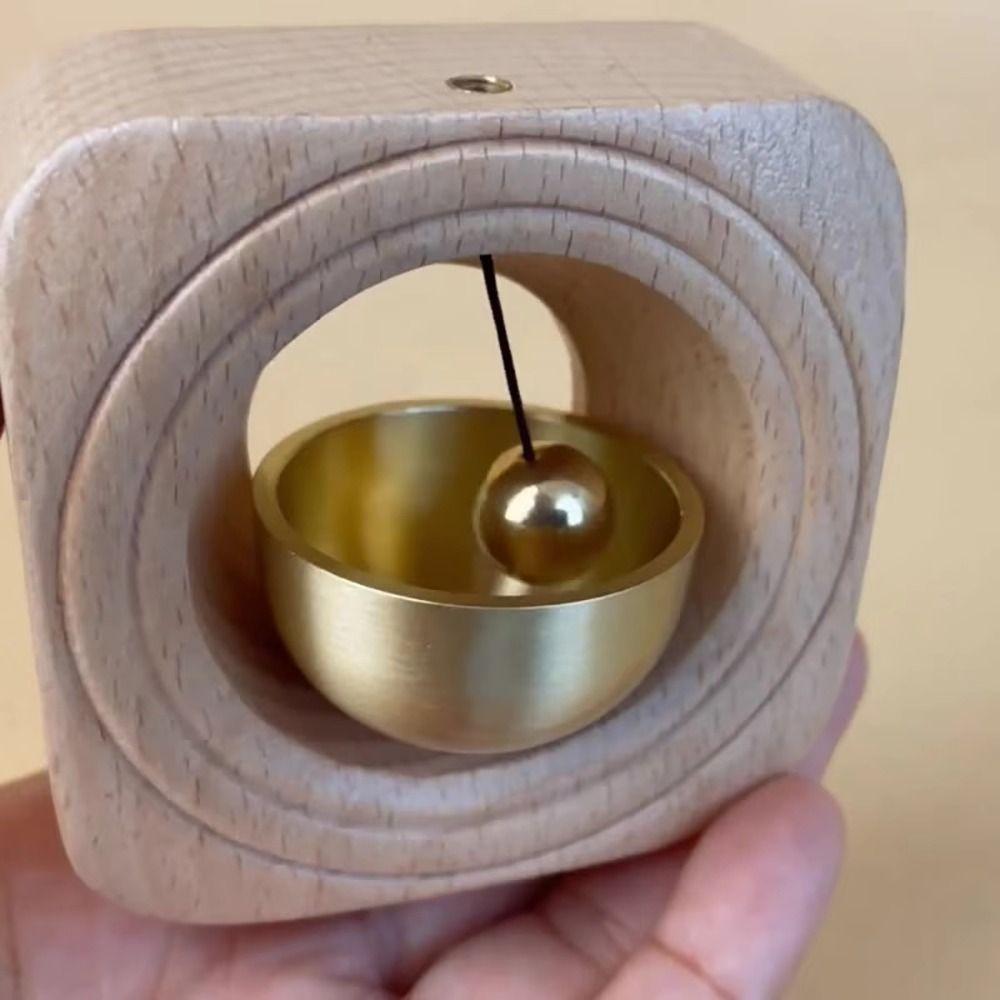 Kawaii Solid Wooden Magnetic Doorbell Japanese Style Entrance Door Bell Pendant Desk