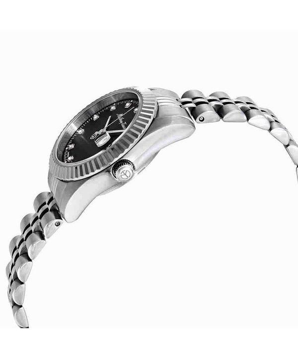 Mathey-Tissot Mathy III Кварцевые женские часы из нержавеющей стали с черным циферблатом D810AN