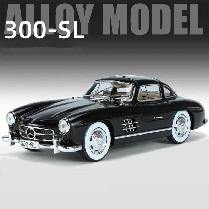 New 1:24 Mercedes-Benz 300SL Alloy Car Model Diecast Metal Classic Vehicle Car Model Simulation Sound Light Collection Toy Gift