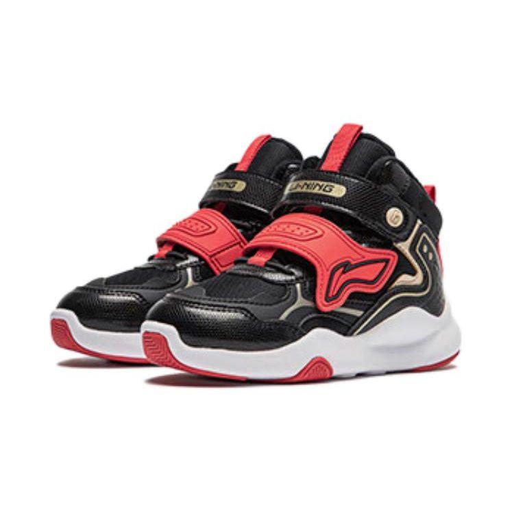 Li Ning Kids Sports Удобная нескользящая износостойкая повседневная обувь Детская повседневная обувь Черный Красный YKNT150-9