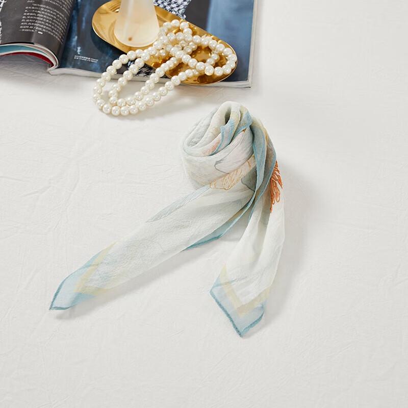 Hengyuanxiang Pearl Chiffon Silk Square Scarf