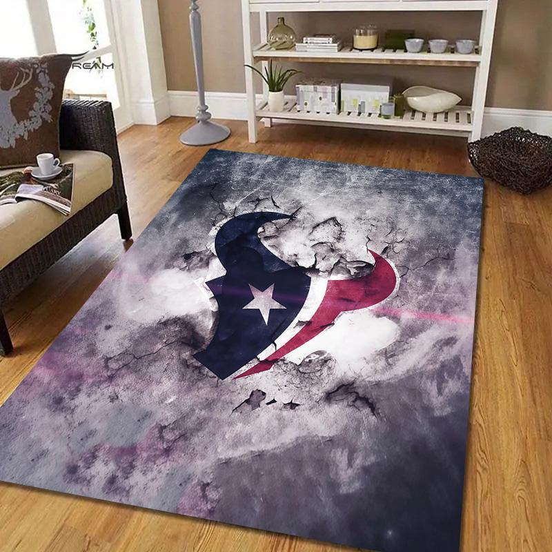 Houston Texans2 Flannel Pattern Square Carpet,Area Rug,Carpet Rug for Living Room Bedroom Sofa Playroom Decor,Non-slip Floor Mat