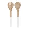 [R2876] - Bamboo Salad Servers 'Boho' White Beige - 30x7 Cm