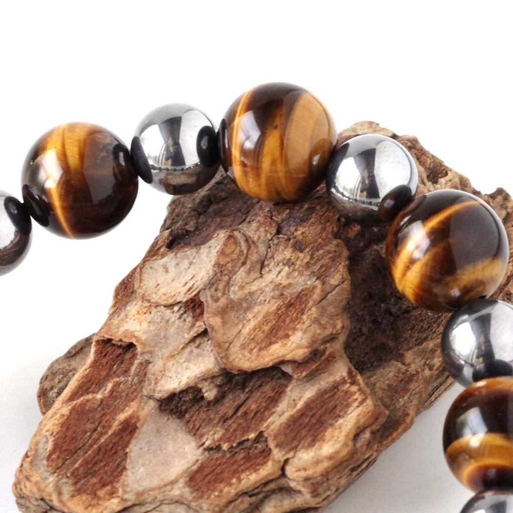 Natural Stone Power Stone Bracelet AAA Tiger Eye Terahertz Accessory Inner Diameter [GOLD STONE] Men's Approx. 15.5cm