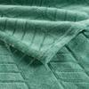 Plaid flanelle - Aryas - 180 x 220 cm - Vert sauge - 100% polyester - Effet rayure