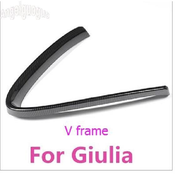 Для Alfa Romeo Giulia красные или карбоновые стильные решетки на голову автомобиля, V-образная рамка, декоративная отделка, наклейка с логотипом, Стайлинг