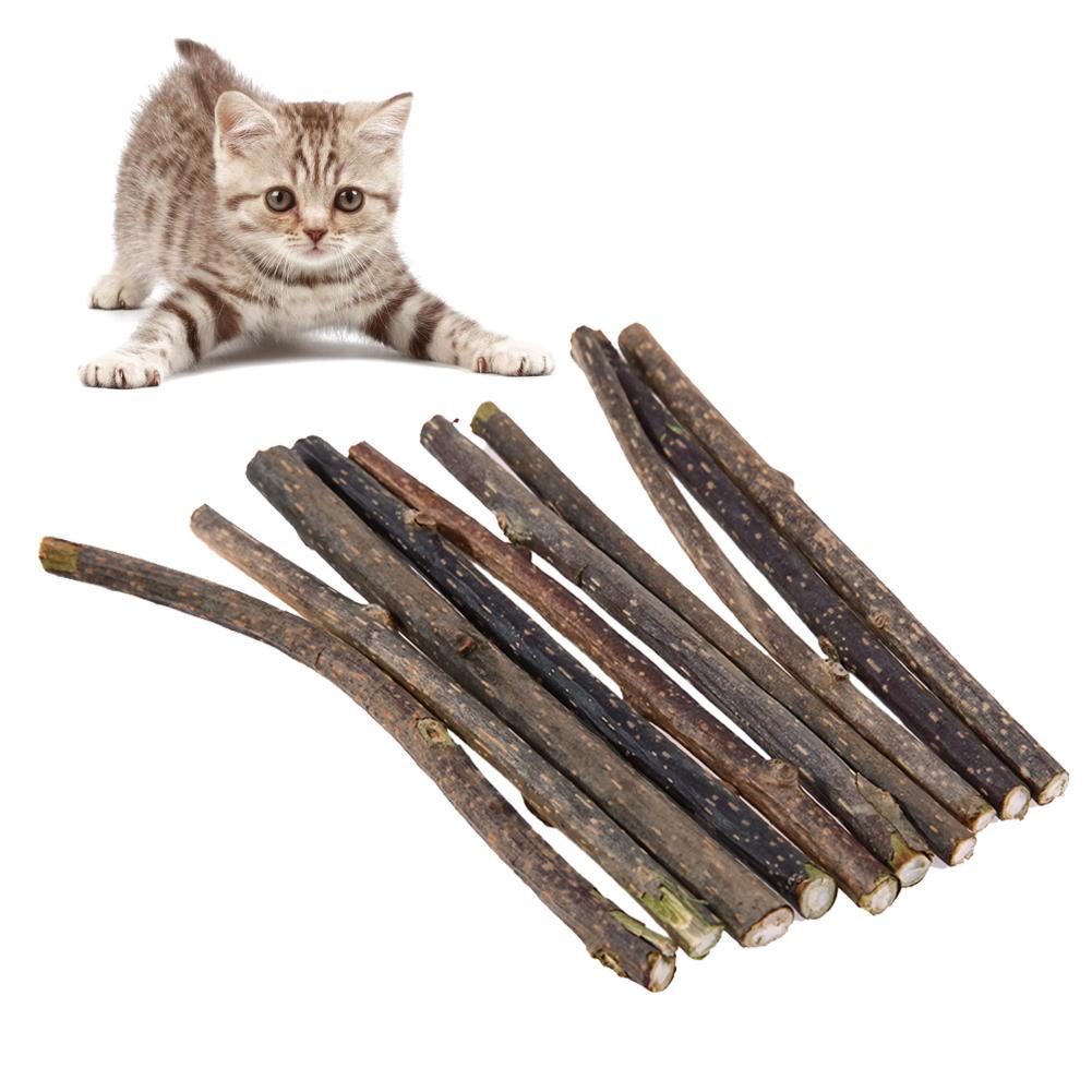 10pcs Pure Natural Catnip Pets Cat Molar Toothpaste Stick Cat Cleaning Tooth KTY