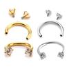 Кубический цирконий из нержавеющей стали подковообразное кольцо многофункциональное удерживающее кольцо для носа, губ, бровей, хрящей ушей