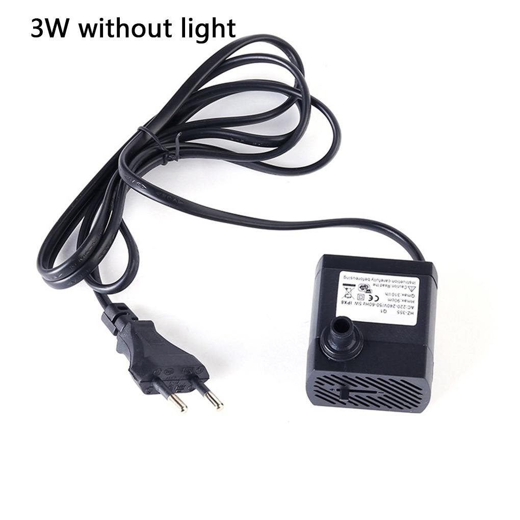 220 В 3 Вт Погружной водяной насос Пластиковые аксессуары для фонтана Легкие поливочные насосы Маленький аквариумный набор для водных питомцев Водяной насос