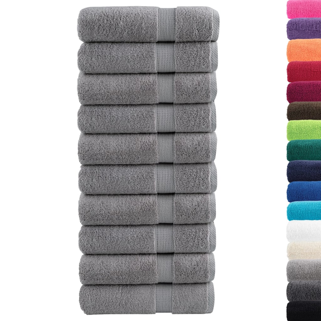 Vidaxl Ręczniki Premium Solund 10 Szt., Szare, 100X150 Cm