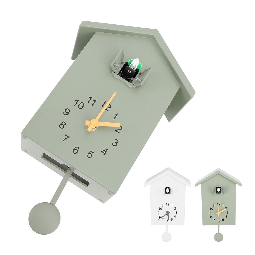 Bird House Wall Clock Bird Voice Call Nordic Bird House Pendulum Wall Hanging Clock for Office
