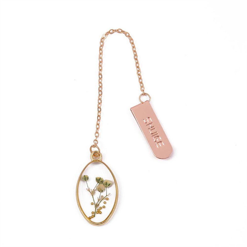 Small Fresh Bookmark Pendant Literary Crystal Book Clip Creative Flower Bookmark Book Lovers