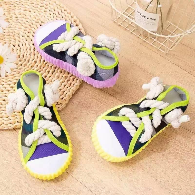 New Dog Teething Toys, Self-Entertaining Chew Shoes, Sounding Canvas Shoes, Dog Training Pet Toys & Supplies