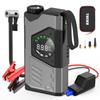 Electric Jump Starter with Air Compressor and 26800mAh LED Emergency 3000A Peak 12V Vehicle Portable USB PSE and Safety Protection Capacity, Light,