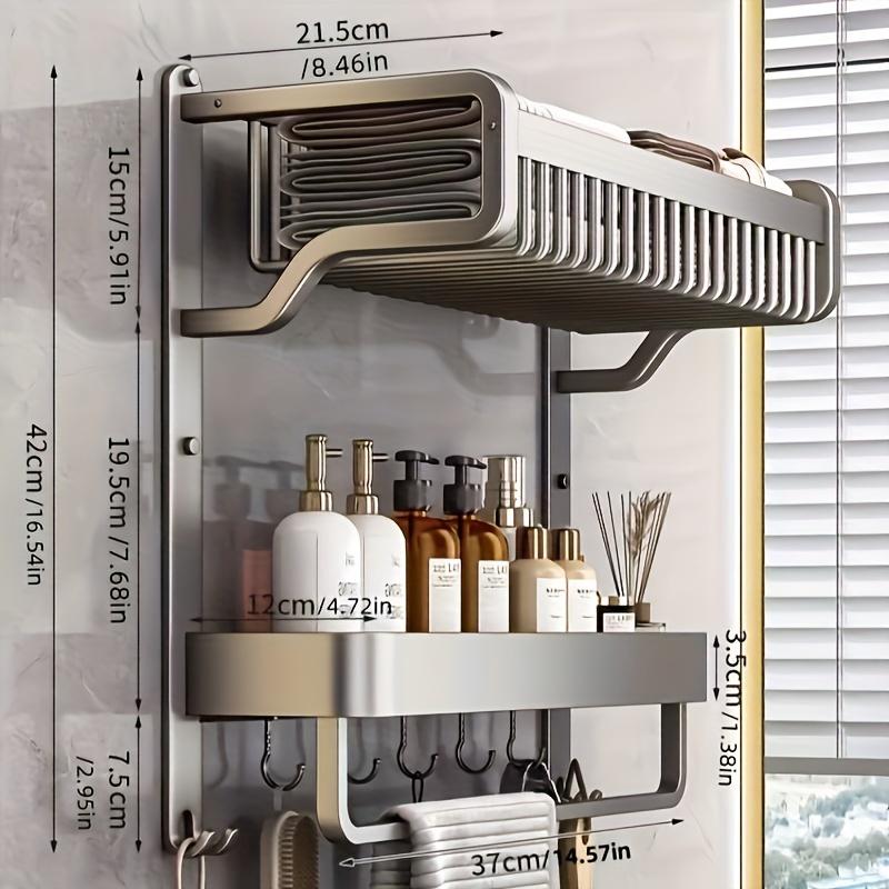 1 шт. Настенный органайзер для ванной комнаты, подвесная полка для ванной комнаты, 2-уровневая полка для ванной комнаты, косметический органайзер, органайзер для шампуня и геля для душа