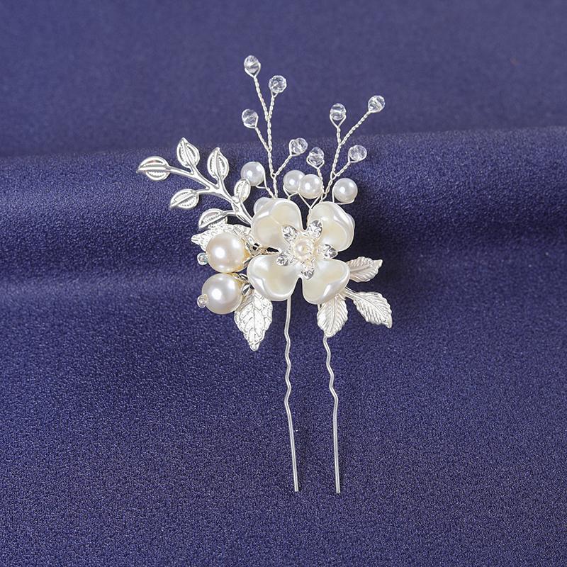 Silver Color Trendy Crystal Hair Pin For Women Party Pearl Hair Clip Pin Bridal Wedding Hair Accessories Jewelry Hairpin Gift