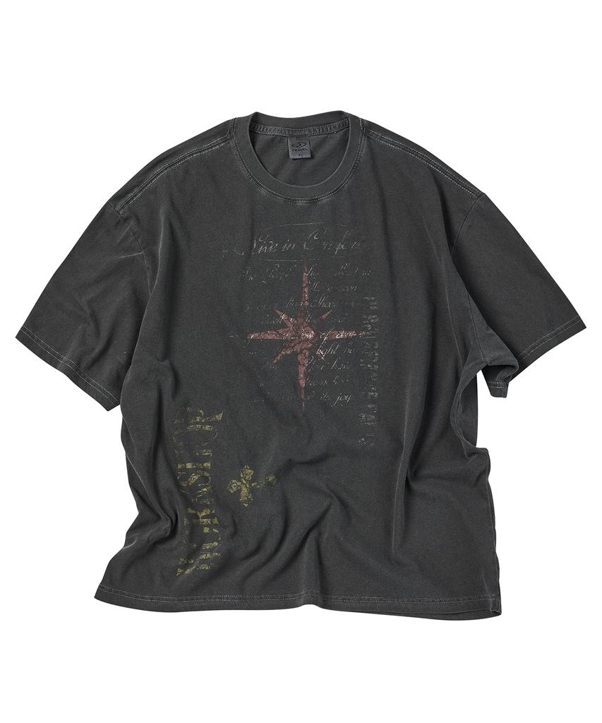 TRAVEL Saint Pigment Short Sleeve T-Shirt Black Charcoal