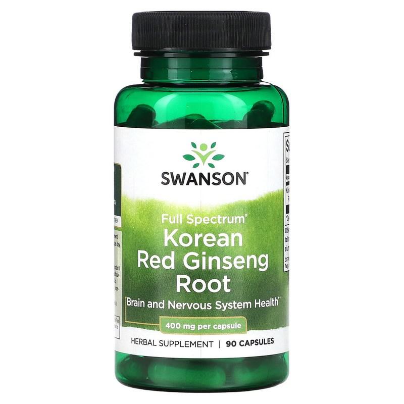 Swanson Korean Red Ginseng Root 400mg 90 Tablets, 90 Tablets, 1 Unit