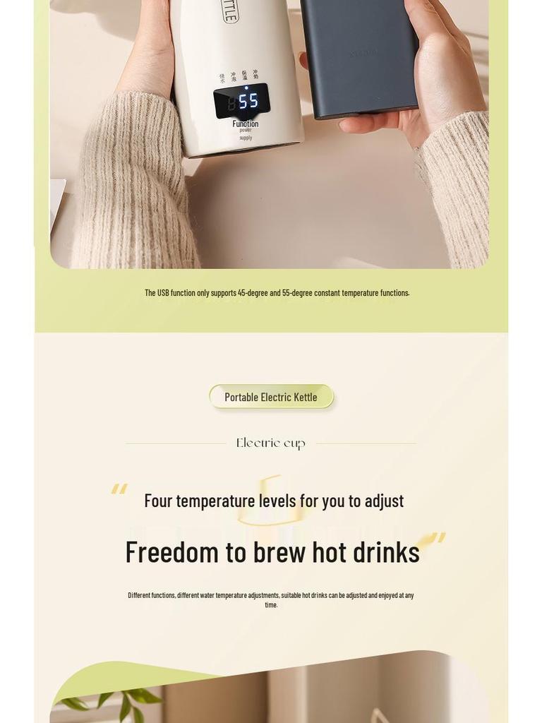 Портативный чайник 110 В с вилками США, Великобритании, ЕС - Изолированная электрическая кружка из нержавеющей стали 316.