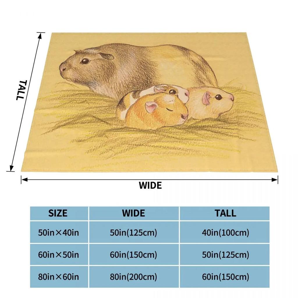 Cute Animal Guinea Pig Blanket Flannel All Season Portable Super Soft Throw Blanket for Bed Travel Bedspread