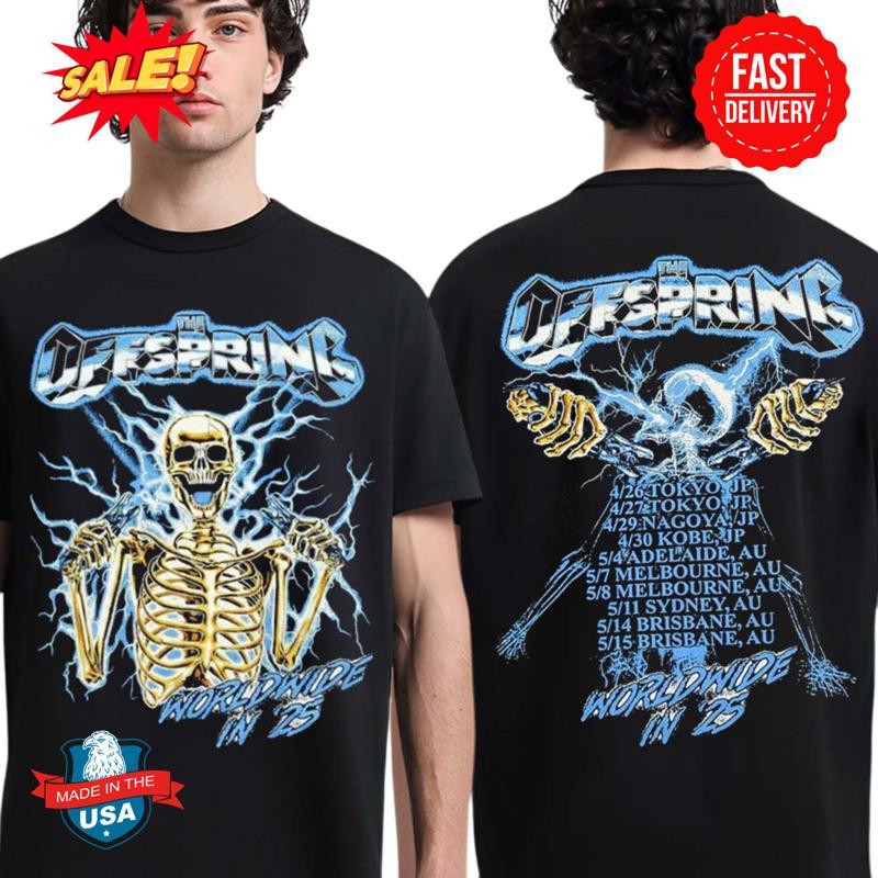 The Offspring Worldwide In 25 Merch Electric Skeleton Japan And Australia TShir