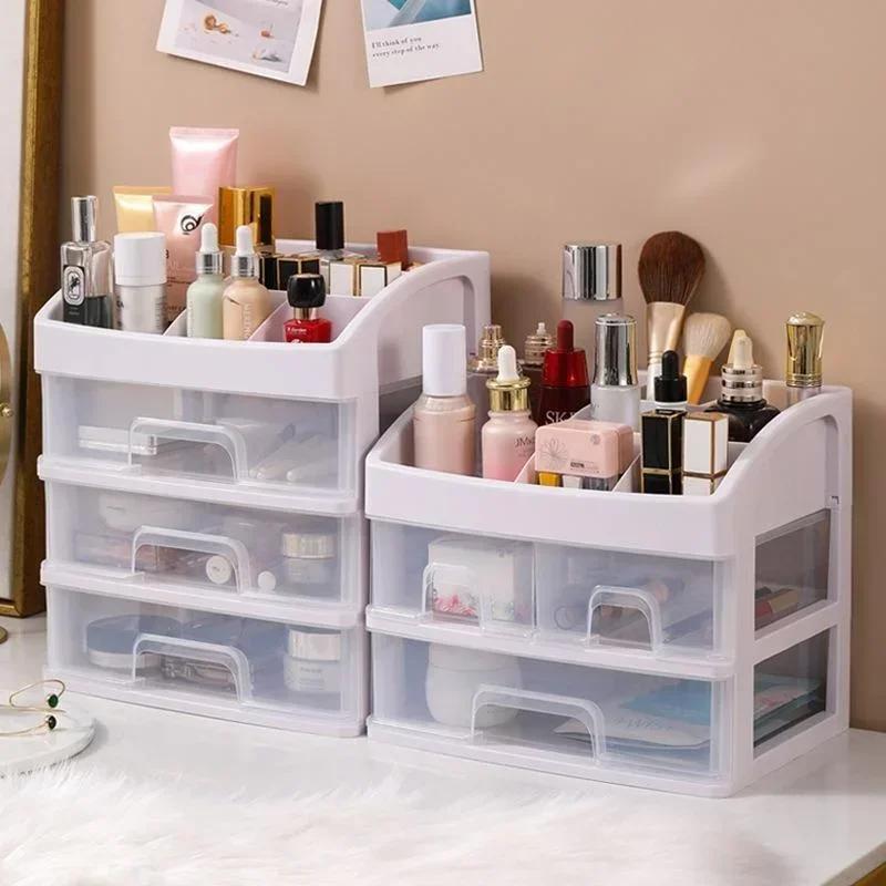 Multi-layer Cosmetic Storage Box Makeup Drawer OrganizerJewelry Nail Polish Make Up Container Desktop Sundries Storage Box