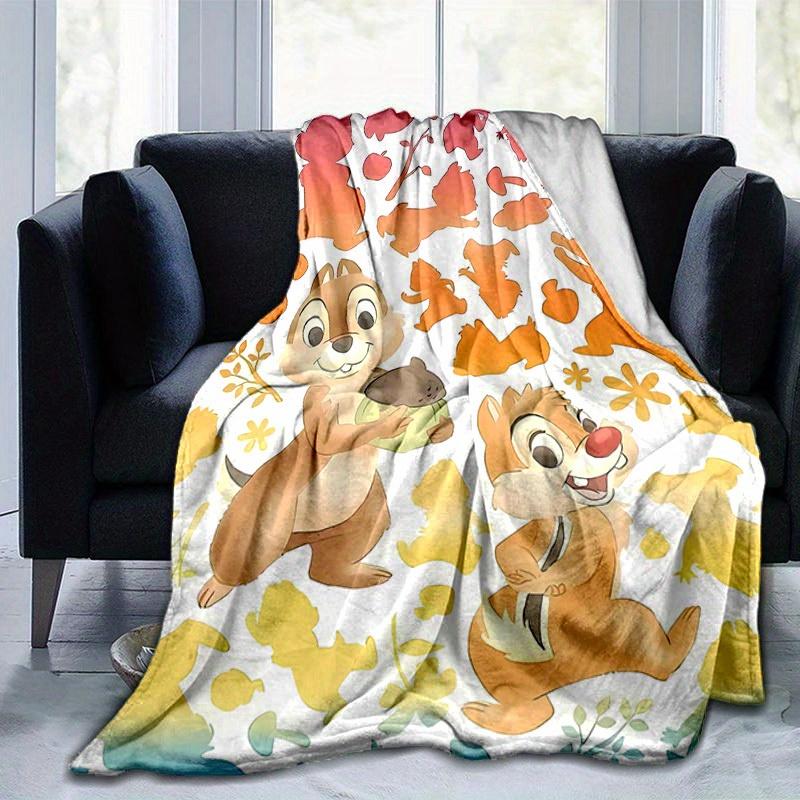 1 шт., Очаровательное одеяло с принтом Чипа и Дейла, идеально подходит для домашнего декора, чехла на диван, использования на открытом воздухе, путешествий, кемпинга, автомобиля, пляжа, офисного сна. Идеально