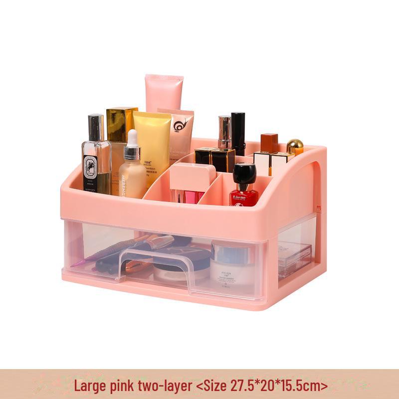 Multi-Layer Clear Drawer Cosmetic Storage Box - Dustproof & Compact Design