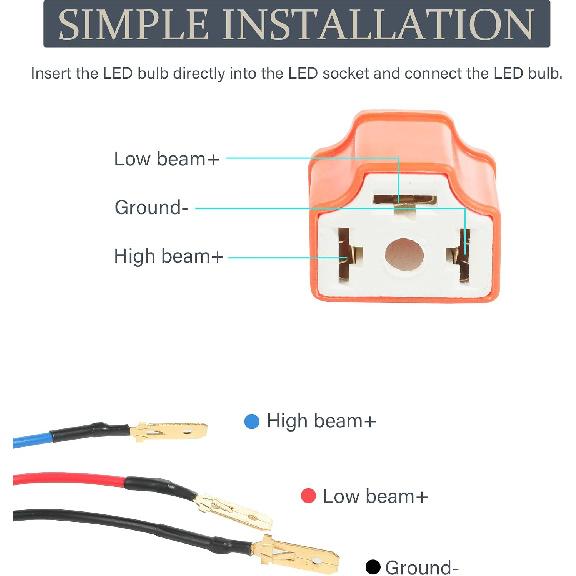 2PCS Wiring Harness Plug,H4 9003 HB2 Heavy Duty Ceramic Wiring Harness Sockets,Car Accessories Car H4/9003 Female Ceramic Headlamp,Female Connector