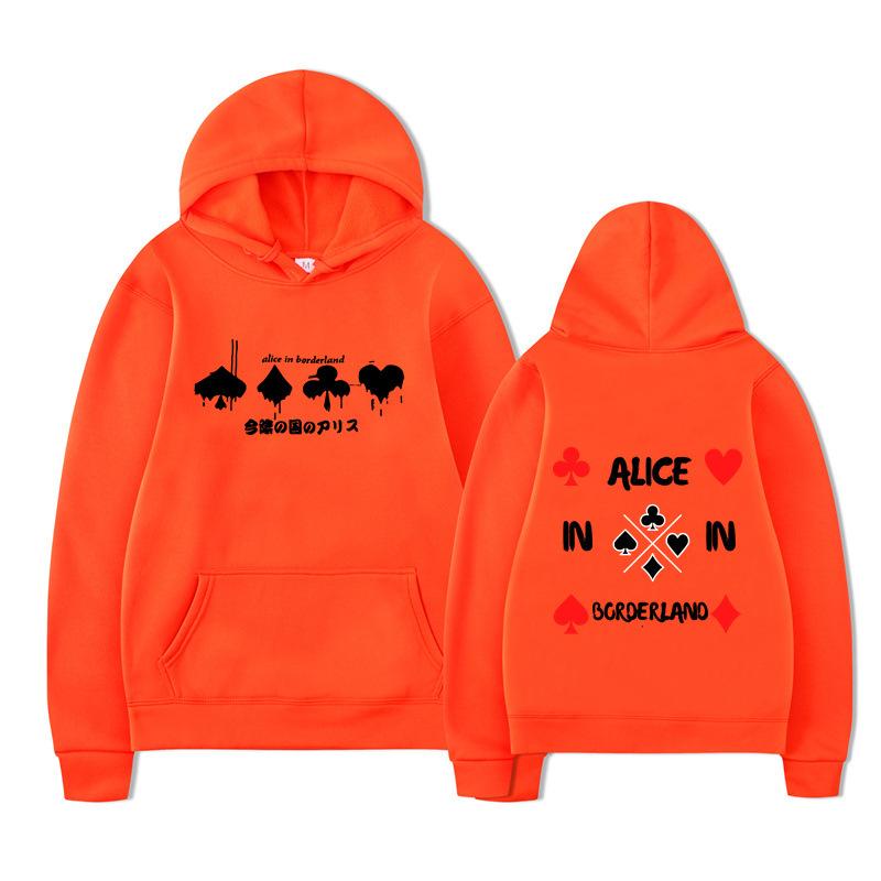 Alice In Borderland Hoodies Men Cartoon Cards Sweatshirt Vintage Unisex Pullover Men Graphic Hoody Oversize Clothing
