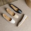 Flat Bottom Square Head Women's Shallow Mouth French Soft Sole Leather Large Size Women's Shoes