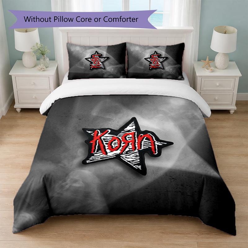 Korn Print 3Pcs Bedding Set Duvet Cover With Two Pillowcases Soft Bed Linen For Household Bedroom