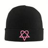 Шапка Heartagram HIM Шапки-бини Вязаная шапка с принтом Осень Зима Уличная Унисекс Взрослая K-pop Эластичная шапка