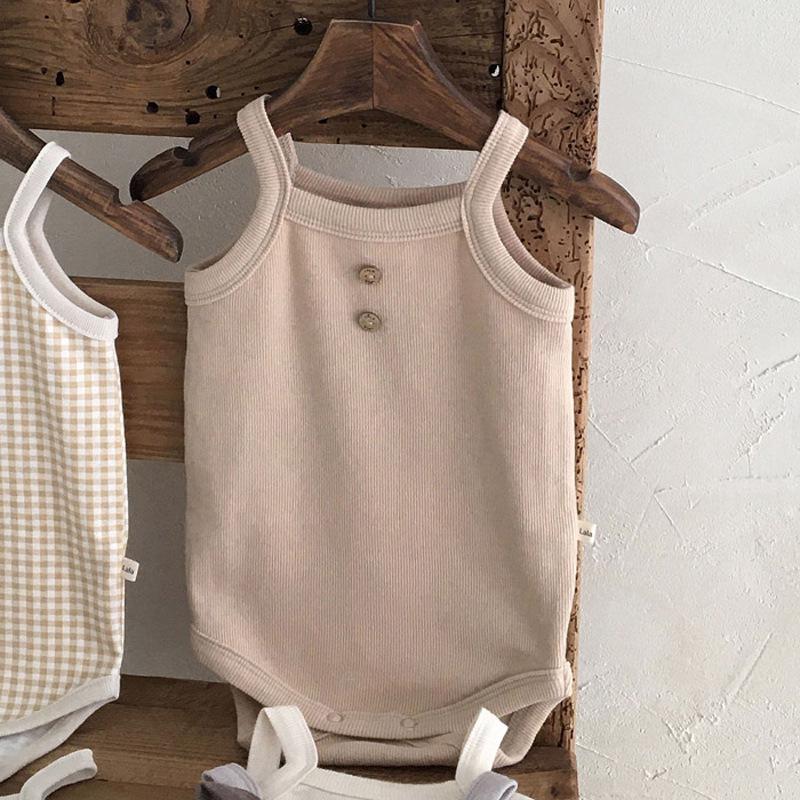 Korean Baby Soft Cotton Sling Jumpsuit - Summer Vest