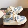 Весна и осень 2025 года новая универсальная повседневная спортивная обувь на толстой подошве женская ins студенческая обувь для моральной подготовки нишевый дизайн белая обувь