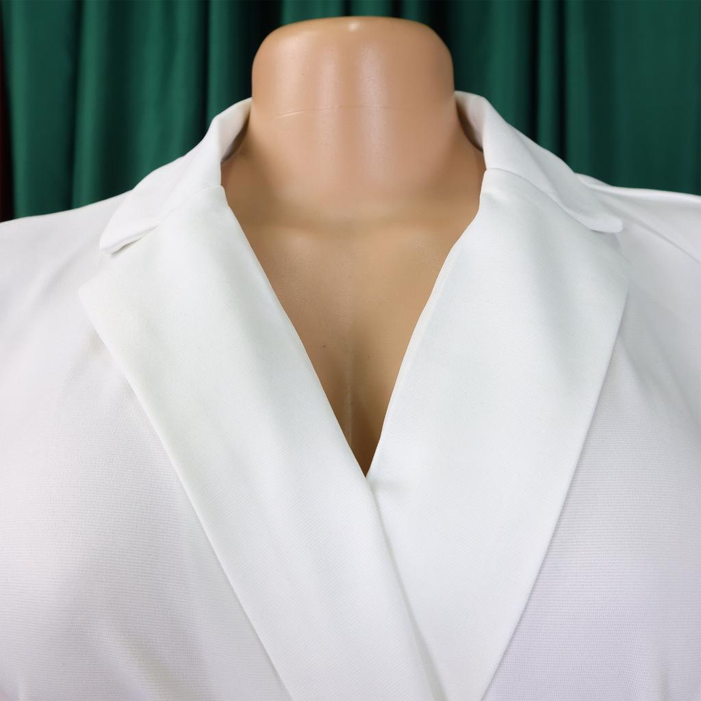 Женский элегантный и элегантный костюм с воротником на талии и цепочкой, свободный комбинезон с широкими штанинами