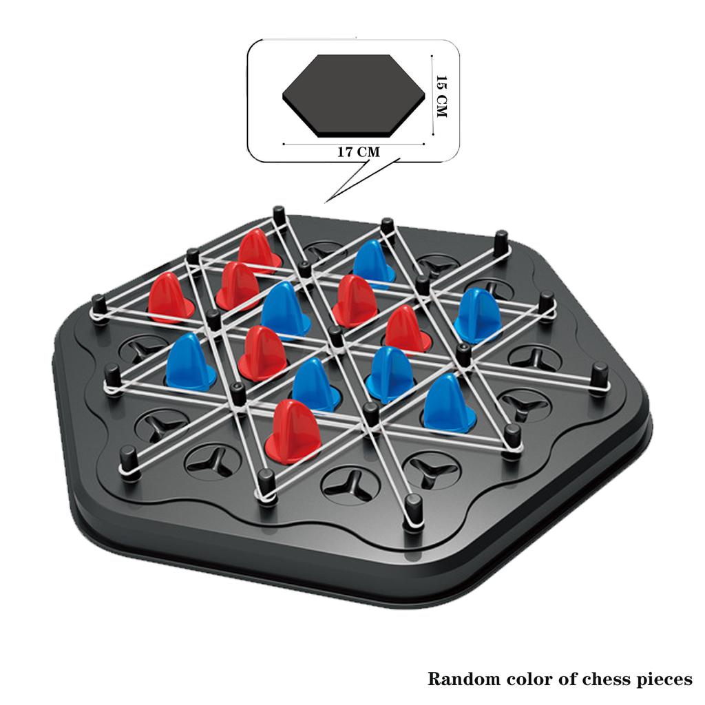 Non-Toxic New Geometry Chain Chess Puzzle Triangle Chess Desktop Game Rubber Band Training Family Interaction Exercise Thinking Toys Gifts