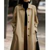 Premium Quality Trench Coat, Lapel Spring Women's Clothing Medium and Long, Khaki Women's Spring and Autumn Coat