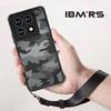 (Comes with Wrist strap)IMBRS for Xiaomi 14T Phone Case,Translucent Matte Slim Shockproof Anti-Fingerprint Protective Cover - Black Camo