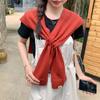 Knitted Cross Shaped Shawl For Women In Spring And Summer Solid Color Simple And Versatile Student Shoulder Fake Collar Scarf
