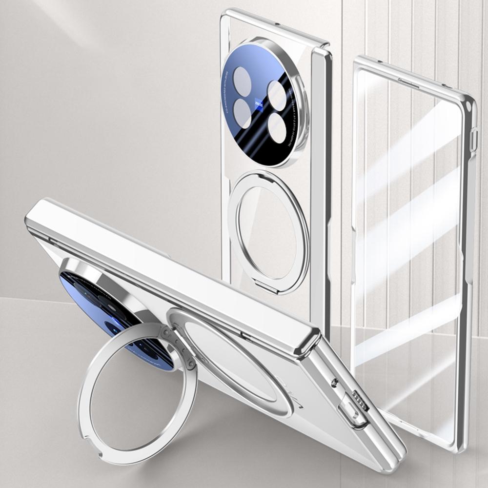 Чехол для vivo X Fold5 5G, совместимый с MagSafe, подставка, гальванизированная ПК-накладка для телефона с защитной пленкой для экрана